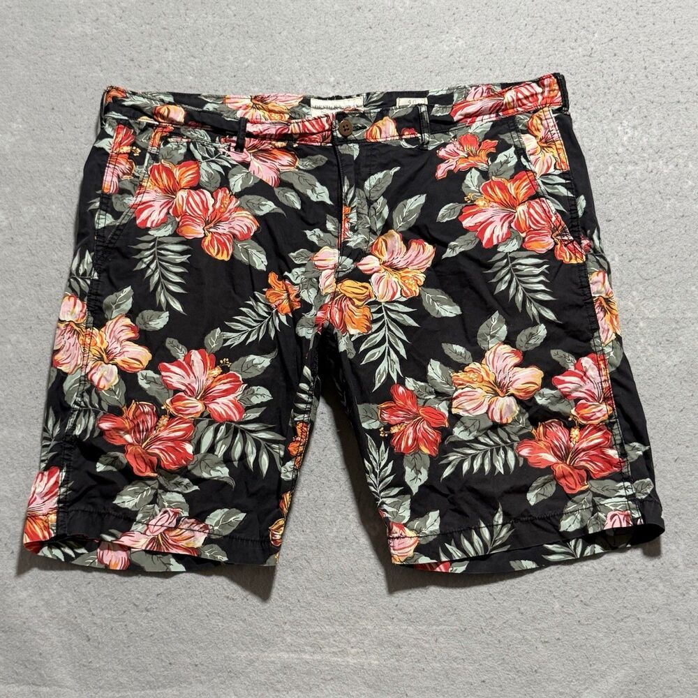Ralph Lauren Denim Supply Chino Shorts Men’s 40 Navy Floral Print Inseam 9"